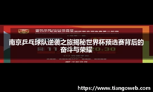 南京乒乓球队逆袭之旅揭秘世界杯预选赛背后的奋斗与荣耀